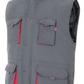 GILET UNISEXE COMBI-DUO MATELASSE MULTIPOCHES. 100% POLYESTER, 400 G/M². TS A 3XL - GRIS/ROUGE