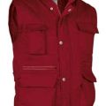 GILET UNISEXE MATELASSE MULTIPOCHES REPORTER. POLYESTE / COTON, 220 G/M² - TS A XXL - ROUGE