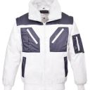 blouson unisexe multipoches 5 en 1, imper / respirant extra confort. coton / polyester, 265 g/m² - txs a 5xl - blanc/gris