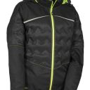 softshell / doudoune ergowear. softshell 100% polyester  / membrane cofratex, 300 g/m². en iso 13688. ts À 4xl - noir/vert