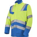 blouson de travail haute visibilite v-line. coton / polyester. en iso 13688, en iso 20471 cl2. t36/38 À 60/62 - jaune/azur