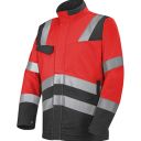 blouson de travail haute visibilite v-line. coton / polyester. en iso 13688, en iso 20471 cl2. t36/38 À 60/62 - rouge/gris