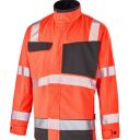 blouson de travail haute visibilite bio eco responsable. polyester recycle / coton bio. en iso 13688, en iso 20471 cl2. t36/38 À 60/62 - rouge/gris