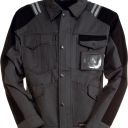 blouson unisexe badge system bicolore. 100% coton twill 250 g/m². en iso 13688. txs à 3xl - gris fonce/noir