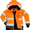 blouson haute visibilite oxford multipoches 5 en 1 imper/respirant bicolore. en iso 13688, en 13758-2, en iso 20471 cl 3, en 343 cl 3.1. ts À 5xl - orange/marine