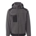 blouson tech-line unisexe softshell a capuche 330. nylon / elasthanne / polaire / membrane tpu, 330 g/m² - txs a 5xl - gris fonce