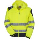 blouson softshell a capuche unisexe haute visibilite imper/respirant flashvision. 100% polyester, 310 g/m². en iso 13688, en iso 471 cl2. ts À 5xl - jaune/marine