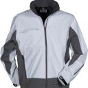 blouson tech-line unisexe bicolore softshell 330. nylon / elasthanne / polaire / membrane tpu, 330 g/m² - txs a 5xl - blanc/gris acier