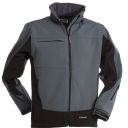 blouson tech-line unisexe bicolore softshell 330. nylon / elasthanne / polaire / membrane tpu, 330 g/m² - txs a 5xl - gris acier/noir