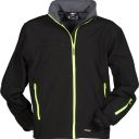 blouson tech-line unisexe bicolore softshell 330. nylon / elasthanne / polaire / membrane tpu, 330 g/m² - txs a 5xl - noir/jaune fluo