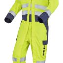 combinaison de travail 2 zip multirisques haute visibilite atex poches genoux 260. taille 36/38 a 60/62 - jaune/marine