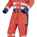 combinaison de travail 2 zip multirisques haute visibilite atex poches genoux 260. taille 36/38 a 60/62 - rouge/marine