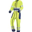 combinaison de travail 2 zip haute visibilite m-line. polyester / coton. en iso 13688, en iso 20471 cl2. t36/38 À 60/62 - jaune/marine