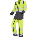 combinaison de travail 2 zip haute visibilite v-line. coton / polyester. en iso 13688, en iso 20471 cl3. t36/38 À 60/62 - jaune/gris