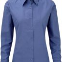 chemise femme manches longues. coton oxford / polyester. txs a 4xl - bleu fonce