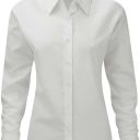 chemise femme manches longues. coton oxford / polyester. txs a 4xl - blanc