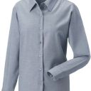 chemise femme manches longues. coton oxford / polyester. txs a 4xl - gris