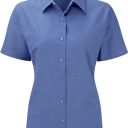 chemise femme manches courtes. coton oxford / polyester. txs a 4xl - bleu fonce
