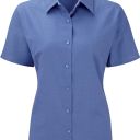 chemise femme manches courtes. coton oxford / polyester. txs a 4xl - bleu fonce