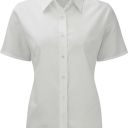 chemise femme manches courtes. coton oxford / polyester. txs a 4xl - blanc