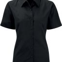 chemise femme manches courtes. coton oxford / polyester. txs a 4xl - noir