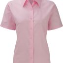 chemise femme manches courtes. coton oxford / polyester. txs a 4xl - rose