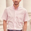 chemise homme manches courtes. coton oxford / polyester. ts a 6xl - rose