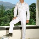 combinaison 1 zip image personnalisable. 100% coton sanfor. en iso 13688. t36/38 a 60/62 - blanc