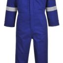 combinaison de travail 1 zip fr multirisques atex reflect poches genoux 280. taille xs a 3xl - bleu royal