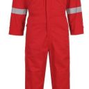 combinaison de travail 1 zip fr multirisques atex reflect poches genoux 280. taille xs a 3xl - rouge