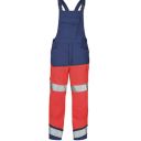 cotte a bretelles de travail haute visibilite poche genoux v-line. coton / polyester. en iso 13688, en iso 20471 cl2. t36/38 À 60/62 - rouge/marine