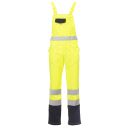 cotte a bretelles de travail unisexe haute visibilite flashvision. coton / polyester, 250 g/m². en iso 13688, en iso 471 cl2. ts À 5xl - jaune/marine