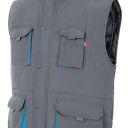 gilet unisexe combi-duo matelasse multipoches. 100% polyester, 400 g/m². ts a 3xl - gris/bleu ciel