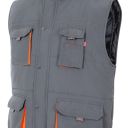 gilet unisexe combi-duo matelasse multipoches. 100% polyester, 400 g/m². ts a 3xl - gris/orange