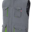 gilet unisexe combi-duo matelasse multipoches. 100% polyester, 400 g/m². ts a 3xl - gris/vert