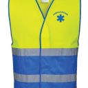 gilet unisexe haute visibilite bicolore ambulancier. 100% polyester, 125 g/m². en 13688, en iso 20471 cl1. ts/m À xxl/3xl - jaune fluo/bleu royal