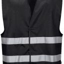 gilet vigile unisexe securite reflect. 100% polyester, 125 g/m² - ts/m a xxl/3xl - noir