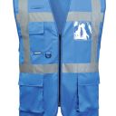 gilet vigile unisexe multipoches securite reflect. 100% polyester, 125 g/m² - ts a 3xl - bleu royal