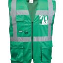 gilet vigile unisexe multipoches securite reflect. 100% polyester, 125 g/m² - ts a 3xl - vert bouteille