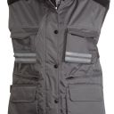 gilet femme badge system ripstop matelasse. 100% polyester ripstop 240t 180 g/m². en iso 13688. ts à l - gris fonce