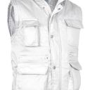 gilet unisexe matelasse multipoches reporter. polyeste / coton, 220 g/m² - ts a xxl - blanc