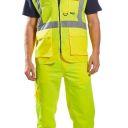 gilet haute visibilite multipoches. 100% polyester, 125 g/m². en 13688, en iso 20471 cl2. txs a 7xl - jaune