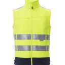 gilet softshell unisexe haute visibilite imper/respirant flashvision. 100% polyester, 310 g/m². en iso 13688, en iso 471 cl2. txs À 5xl - jaune/marine