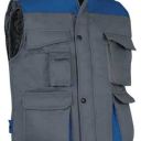 gilet unisexe matelasse multipoches image. polyester/coton, 420 g/m². ts a 3xl - gris/bleu royal