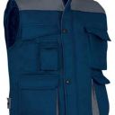 gilet unisexe matelasse multipoches image. polyester/coton, 420 g/m². ts a 3xl - marine/gris