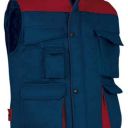 gilet unisexe matelasse multipoches image. polyester/coton, 420 g/m². ts a 3xl - marine/rouge