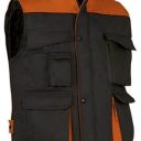 gilet unisexe matelasse multipoches image. polyester/coton, 420 g/m². ts a 3xl - noir/orange