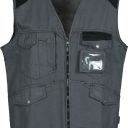gilet unisexe badge system bicolore. 100% coton twill 250 g/m². en iso 13688. txs à 3xl - gris fonce/noir