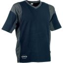 tee-shirt manches courtes cooldry col en v workwear. 92% coton / 8% Élasthanne / inserts 100% cooldry®, 180 g/m². ts À 4xl - marine/gris fonce