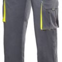 pantalon stretch unisexe combi-fluo. 16% polyester / 46% coton / 38% emet, 240 g/m². t34 a 60 - gris/jaune fluo